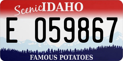ID license plate E059867