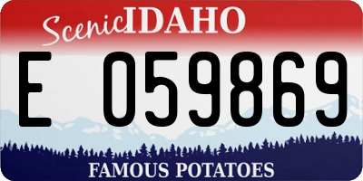 ID license plate E059869