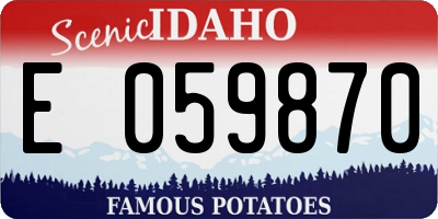 ID license plate E059870