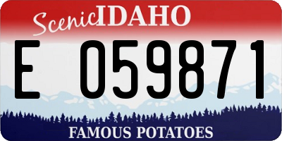 ID license plate E059871