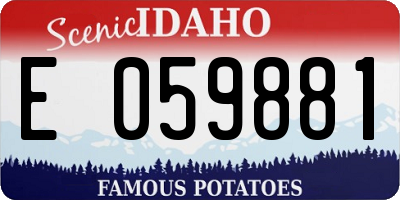 ID license plate E059881