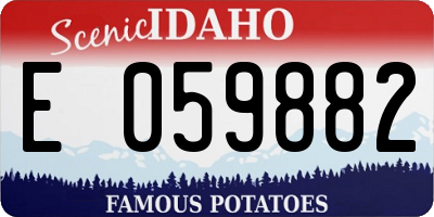 ID license plate E059882