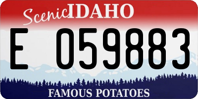 ID license plate E059883