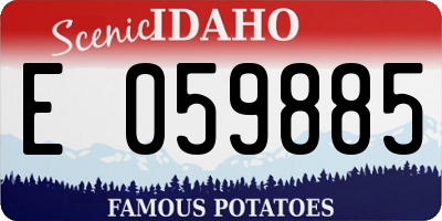 ID license plate E059885