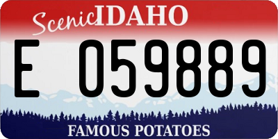 ID license plate E059889