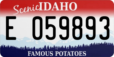 ID license plate E059893