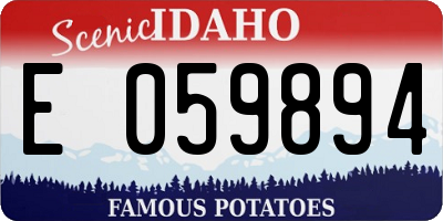 ID license plate E059894