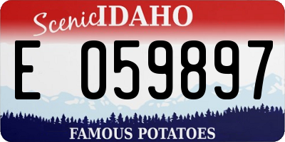 ID license plate E059897