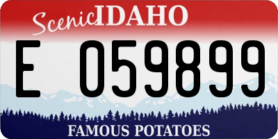 ID license plate E059899