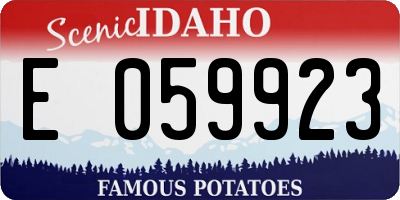 ID license plate E059923