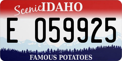 ID license plate E059925