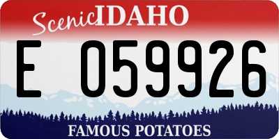 ID license plate E059926