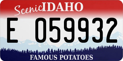 ID license plate E059932