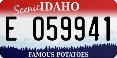 ID license plate E059941