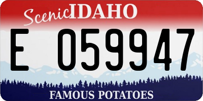 ID license plate E059947