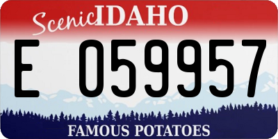 ID license plate E059957