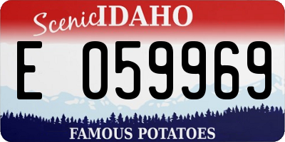 ID license plate E059969