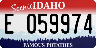 ID license plate E059974