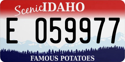ID license plate E059977