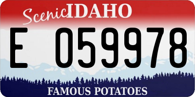 ID license plate E059978