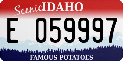 ID license plate E059997