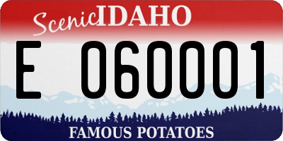 ID license plate E060001
