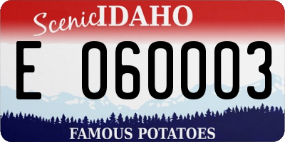 ID license plate E060003