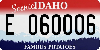 ID license plate E060006