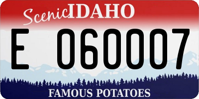 ID license plate E060007