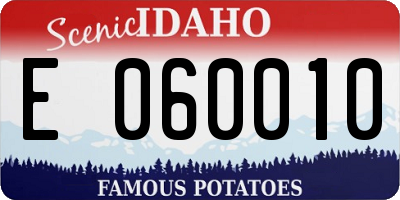 ID license plate E060010