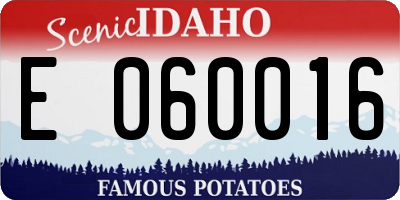 ID license plate E060016