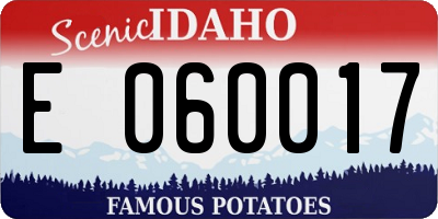 ID license plate E060017