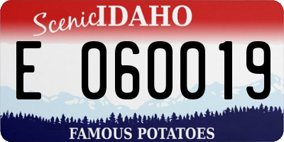 ID license plate E060019