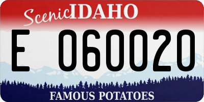 ID license plate E060020
