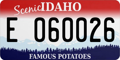 ID license plate E060026
