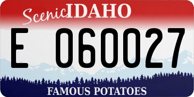 ID license plate E060027
