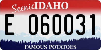 ID license plate E060031