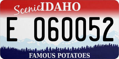 ID license plate E060052