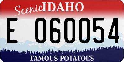 ID license plate E060054