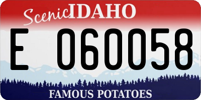 ID license plate E060058