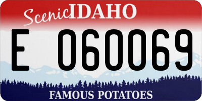 ID license plate E060069