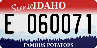 ID license plate E060071