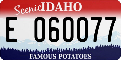 ID license plate E060077