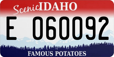 ID license plate E060092