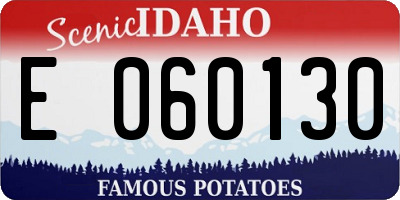 ID license plate E060130