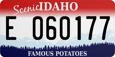 ID license plate E060177