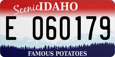 ID license plate E060179