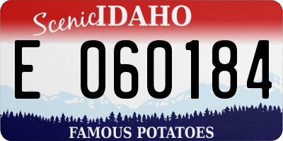 ID license plate E060184