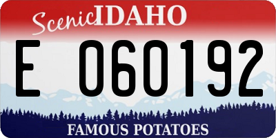 ID license plate E060192