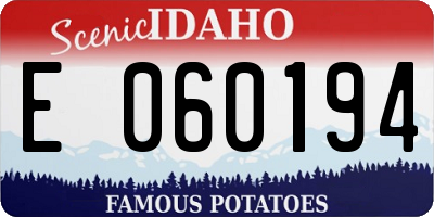 ID license plate E060194